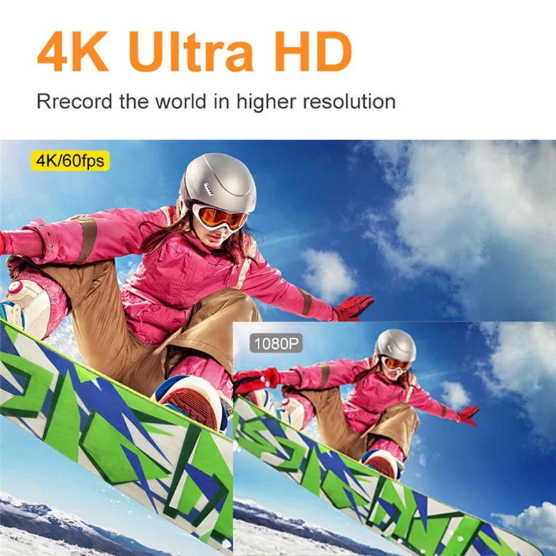 

4K 60FPS WiFi Action Camera Anti-Shake DV Camera Dual Screen 170° Wide Angle 30M Waterproof Sport Camera