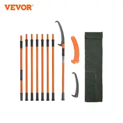 VEVOR Manual Pole Saw Extendable Tree Pruner Sharp Steel Blade for High Branches Trimming with Lightweight Aluminum Alloy Handle