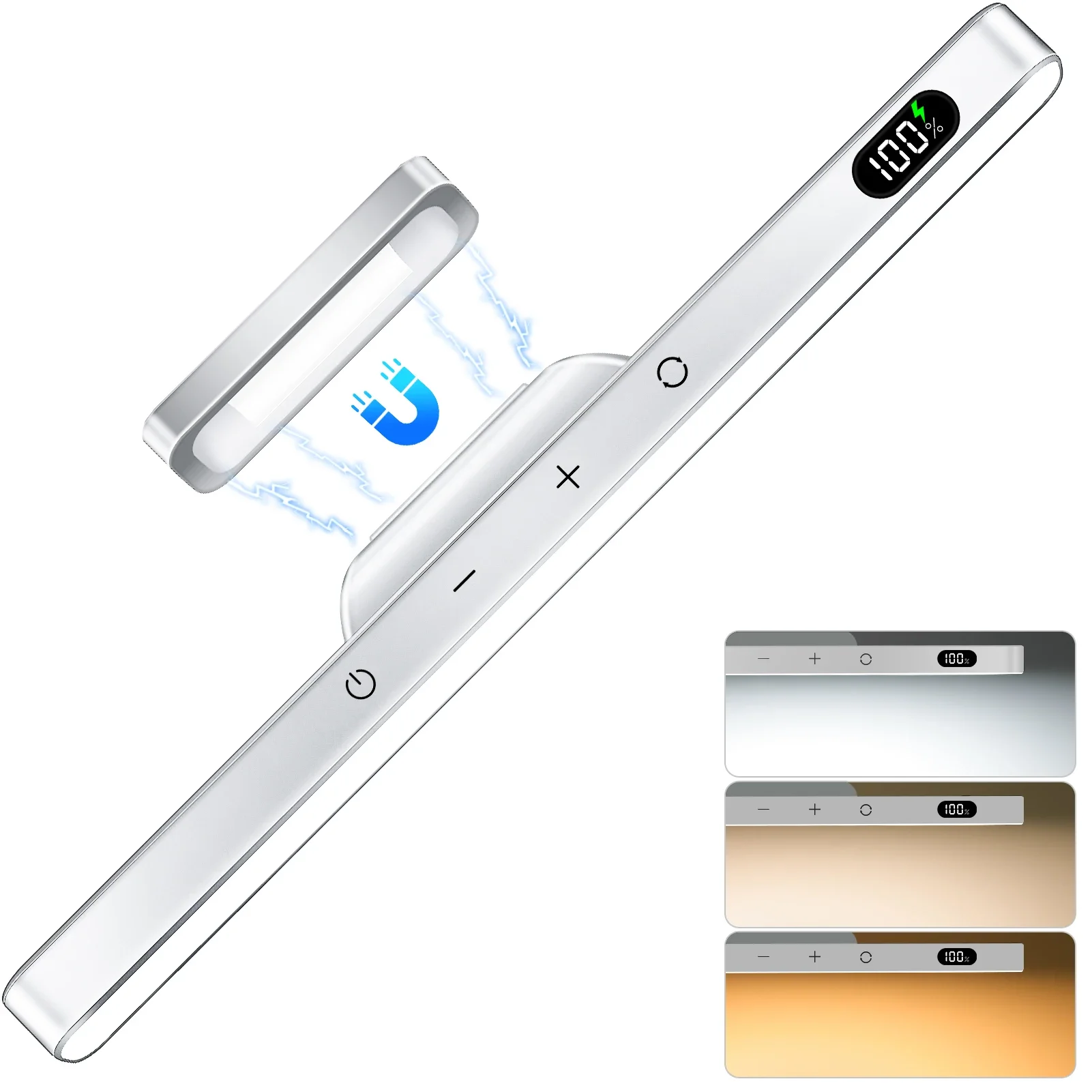 Сенсорная настольная лампа, магнитная настольная лампа, встроенная батарея 2500 мАч для шкафа для чтения, зеркала, прикроватные перезаряжаемые ночники