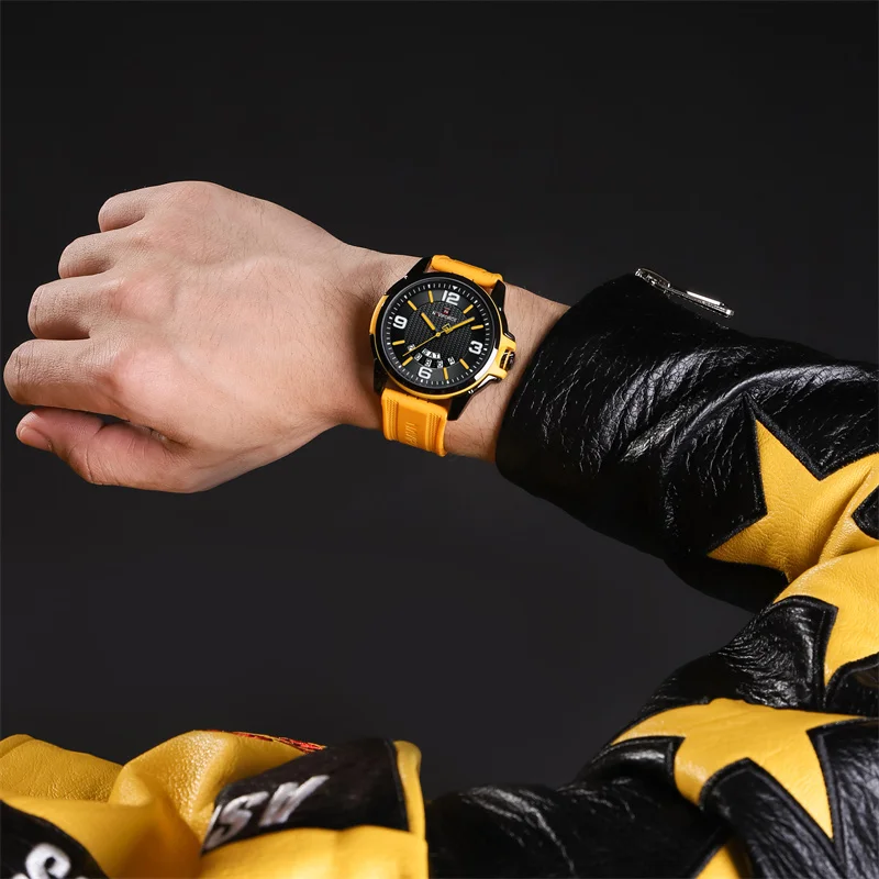 New NAVIFORCE Fashion Luxury Watch for Men Waterproof Auto Date Silicone Band Male Wristwatches Calendar Sport Luminous Clock