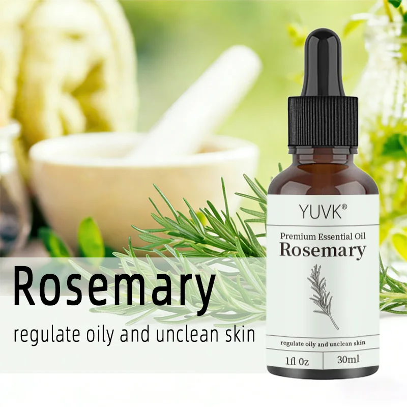 YUVK Rosemary essential oil for diffusers, aromatherapy, soaps and candles, for hair and nails