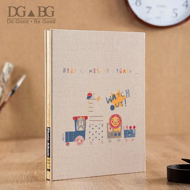 Bookshelf Photo Albums for Family Travel Graduation Self Adhesive DIY Photo Album 40 Pages Linen Hardcover Magnetic A4 Scrapbook