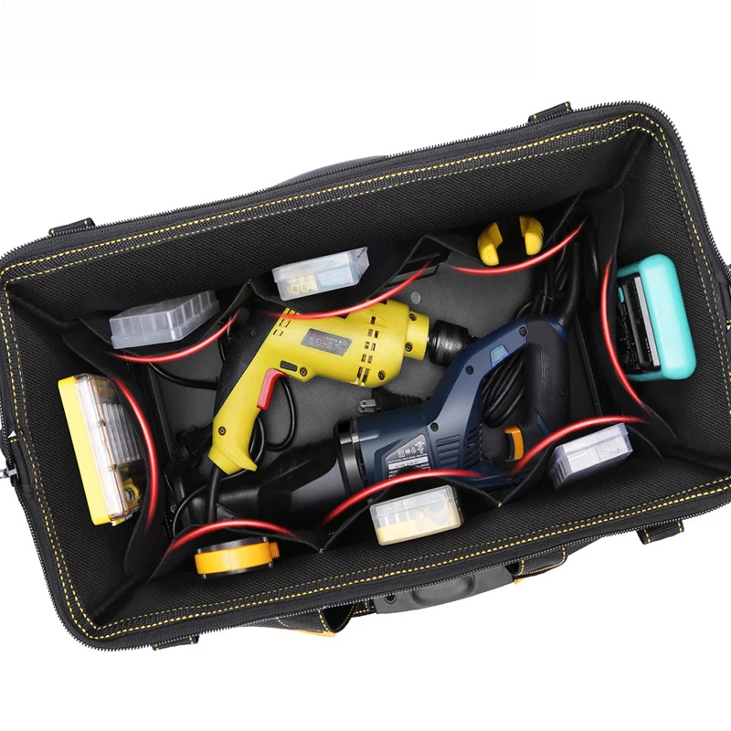 Imagem -04 - Grande Capacidade Ferramenta Eletricista Bolsa Portátil Multifunções Ferramenta Organizador Bolsa Oxford Pano Ferramentas Mochila Bolsas Impermeáveis