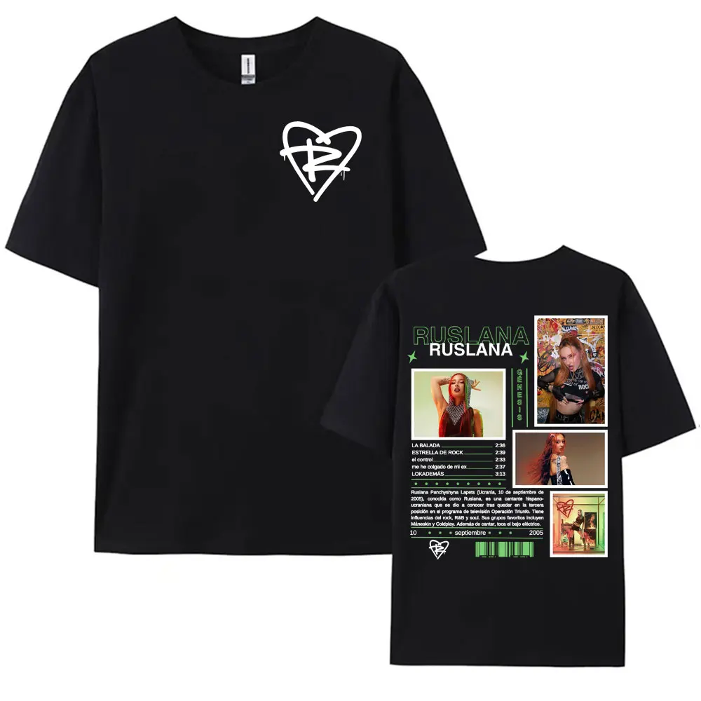 

Футболка с рисунком Singer Ruslana Album Tour Cover, мужская и женская одежда, модные футболки, летняя повседневная футболка большого размера с коротким рукавом