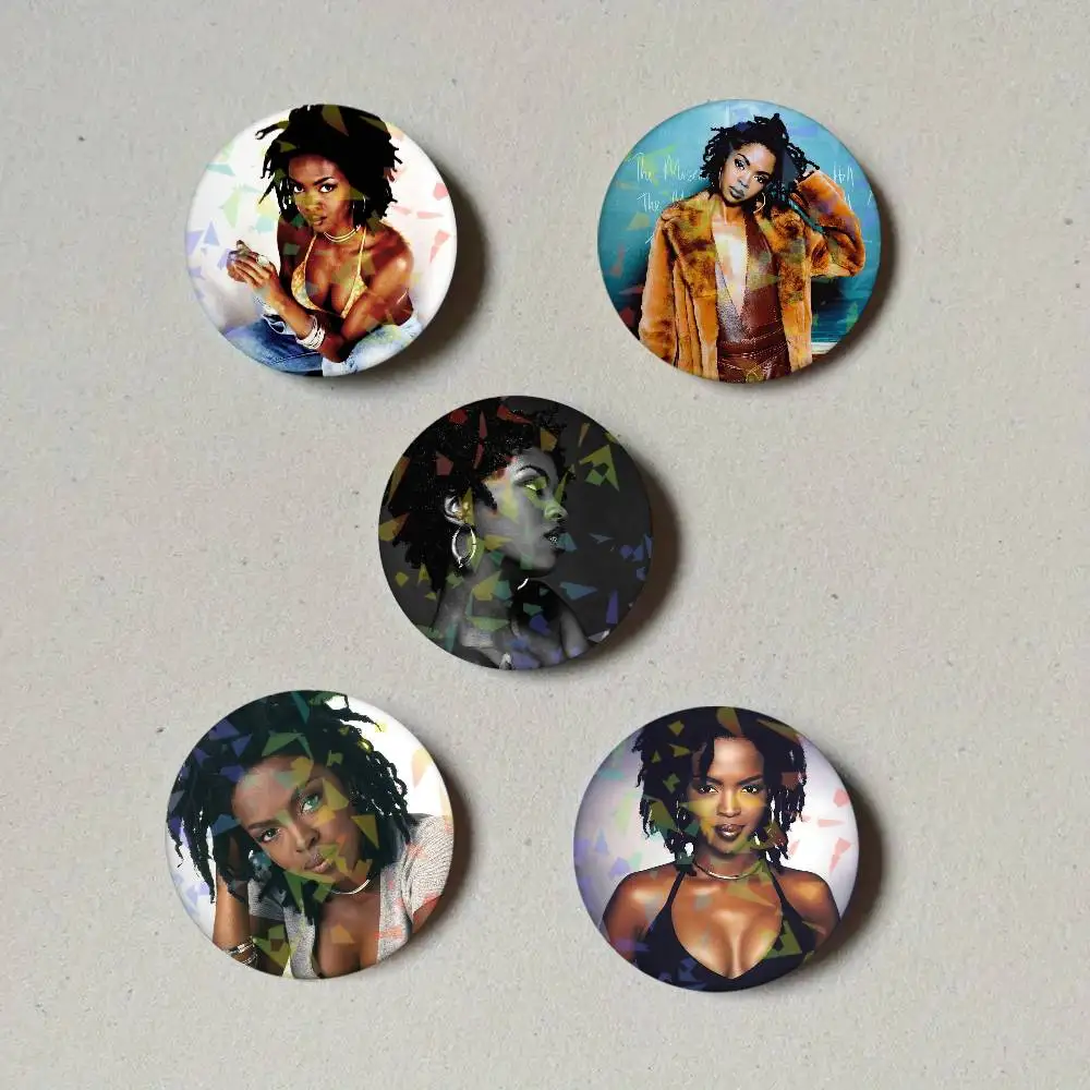 Rapper L-Lauryn Hill Laser Button Pins Backpack Clothing Decor Brooch Fiction Badge Jewelry Gifts