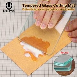 WUTA Leather Burnisher Craft Tools Clear Tempered Glass Slicker for Burnishing Polishing Board Leather Finish Tokonole Gum Tool