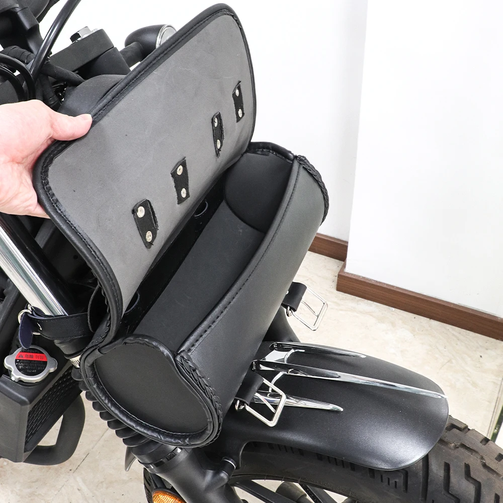 Motorcycle Tool Bag PU Leather Front Fork Handlebar Saddlebag Roll Tail Storage Bag Fit For Honda Rebel 500 CMX500