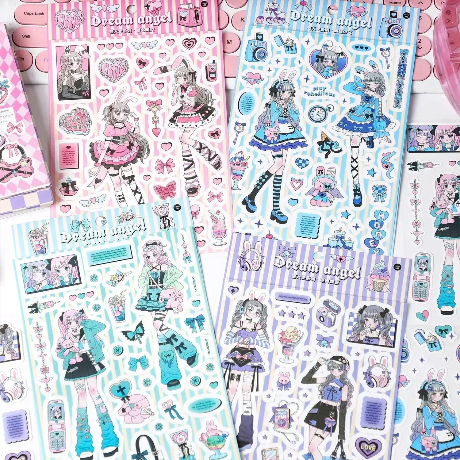 Autocollants série Dream Angel, personnage mignon et Cool, carte Goo, manuel, matériel de décoration, DIY bricolage