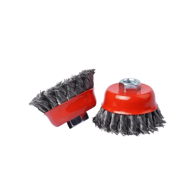 

M14 twisted wire wheel for removing strong coatings, deburring, and descaling, 75mm, suitable for metal grinders