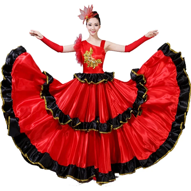 Jupe de flamenco Senorita espagnole, robe de paupières de séparés euse de flamenco, costume de danse du Brésil, robe gitane Ro S-XXXL DL2891