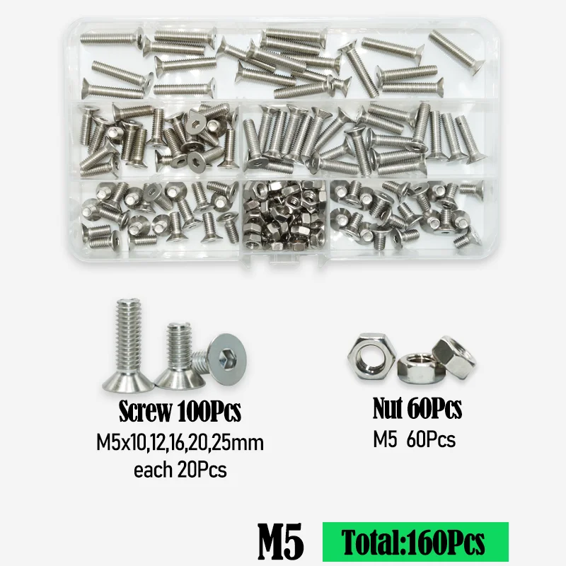 Sechs kant Innen sechs kant Innen sechs kant schraube Mutter m2 m3 m4 m5 m6 Inbus maschinen schrauben din7991 Edelstahl Möbels ch rauben – Detail 8