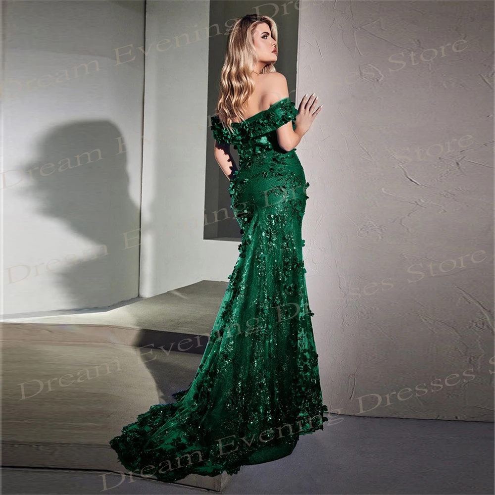 2024 Beautiful Women's Mermaid Classic Evening Dresses Off The Shoulder Backless Prom Gowns Sleeveless Sequined Vestido De Novia