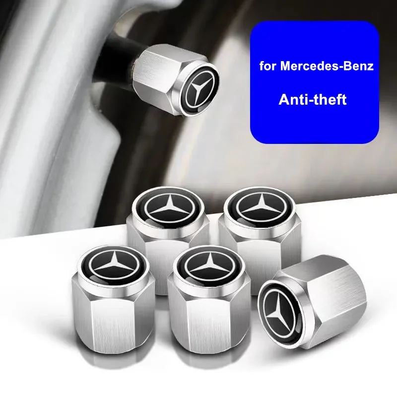 4pcs Metal Car Wheel Tire Valve Caps Stem Case Covers For Mercedes Benz B/C/E/S Class A Class C200L GLC GLK CLA Accessories