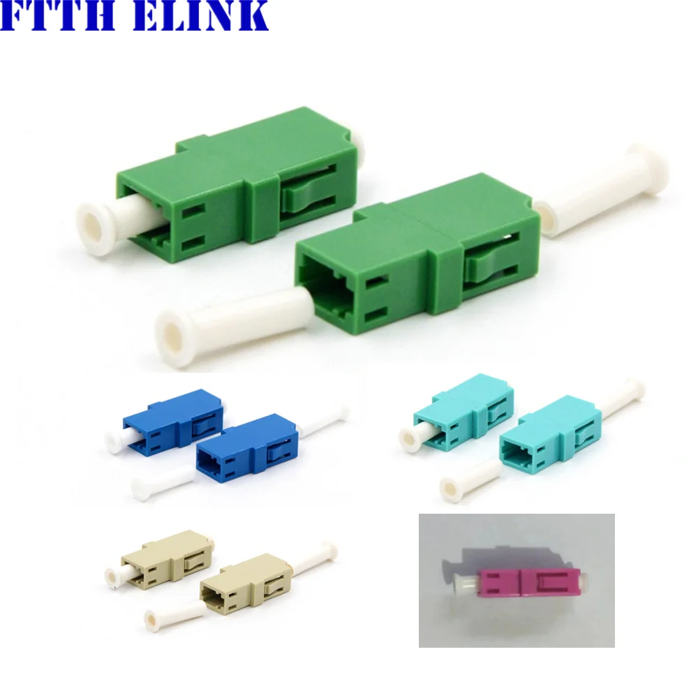 

LC fiber adapter SIMPLEX flangeless SM MM APC OM3 OM4 Blue green gray Aqua PINK SX optical fibre ftth coupler IL 0.2db 100pcs