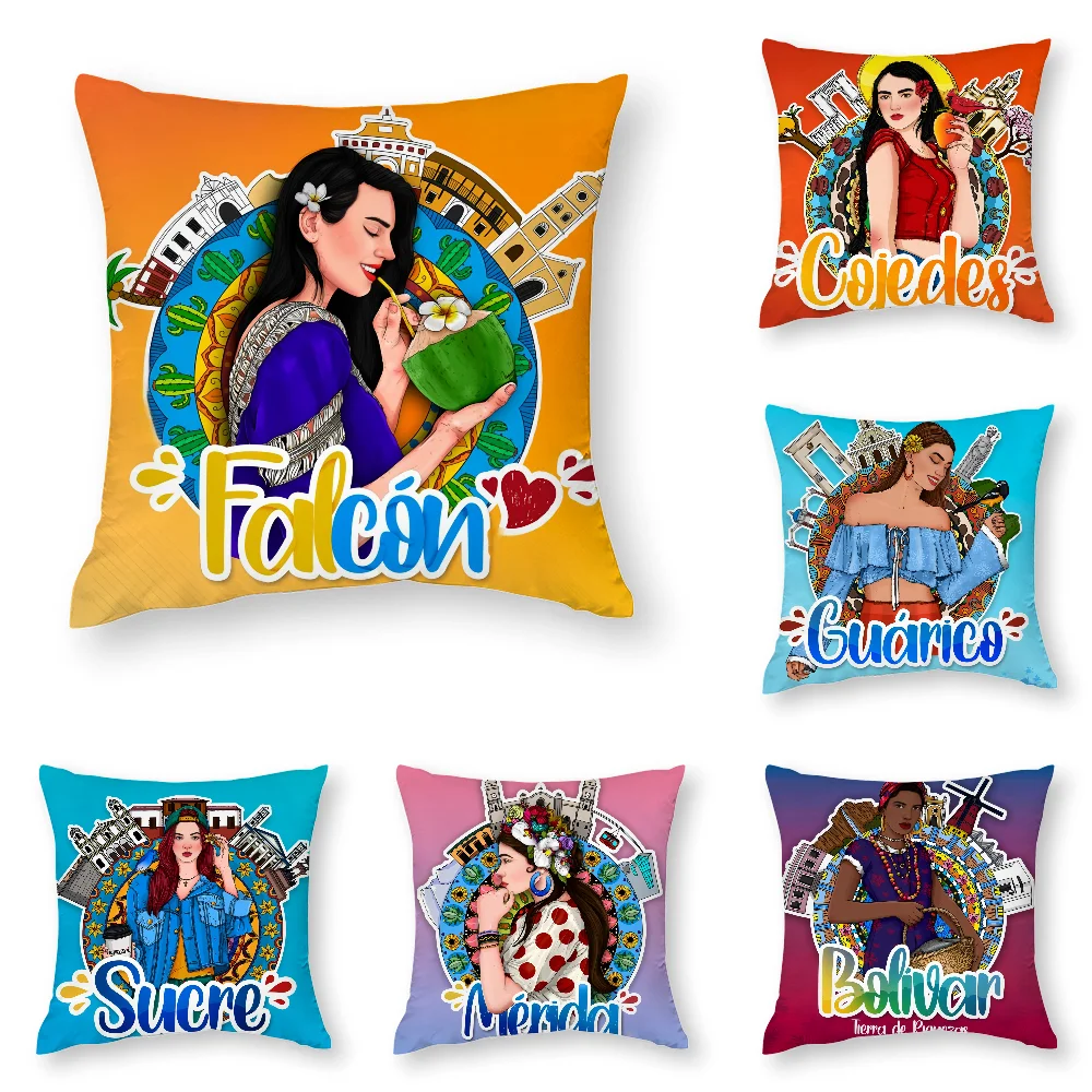 

Aesthetic Art Venezuela Print Pillow Case 3D Print Polyester Fiber 45*45cm Home Sofa Throw Pillow Cover Decoration Festival Gift