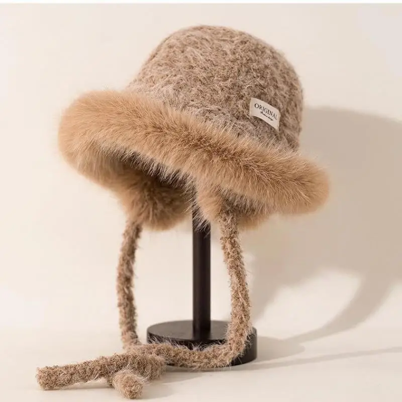 

Осенне-зимние шапки для женщин, шапка-ушанка, рыбацкая шапка, утолщенная теплая ветрозащитная велосипедная панама, женская
