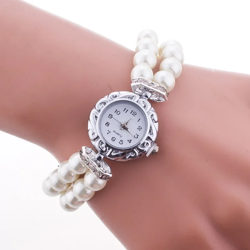 2024 Fashion Luxury Women Watches Pearl Bracelet Dress Quartz Wristwatch Female Jewelry Ladies Clock Relogio Feminino Saat