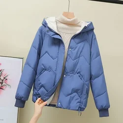 Downcotton Padded Coat Women's Winter 2024 New Style Korean Version Loose Fit Petite Thickened Fashion Cropped Cotton Jacket