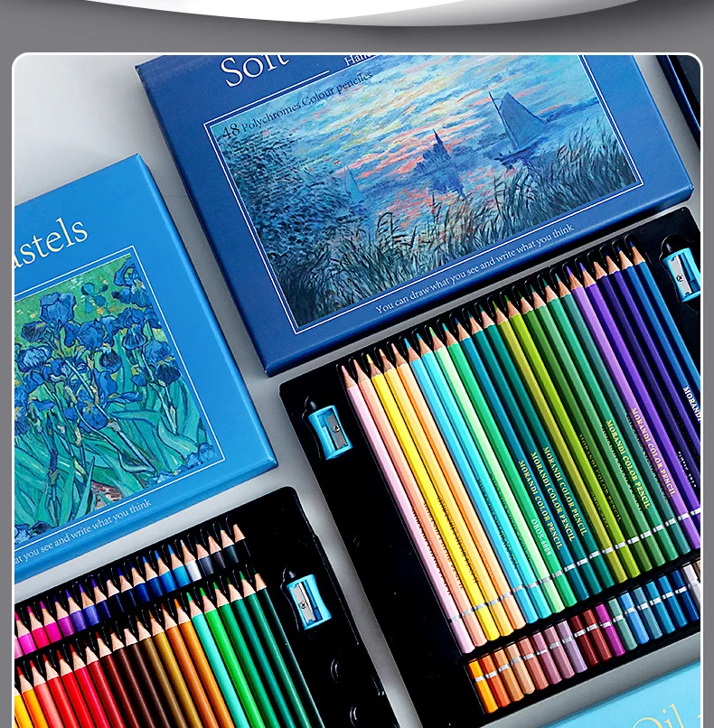 Imagem -05 - Lápis Solúvel em Água para Colorir Pintura Soft Oil Paster Lápis Colorido Ferramentas de Arte Artigos de Papelaria Suprimentos Profissionais 2448 Pcs