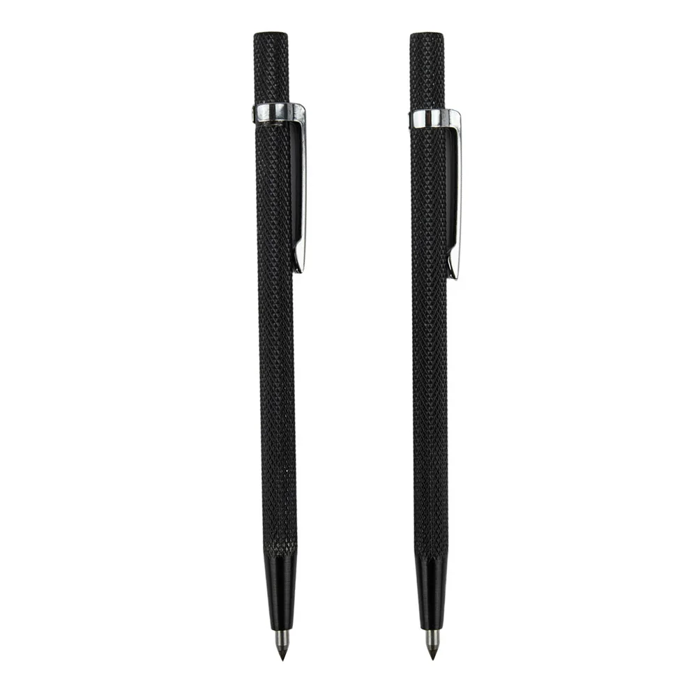 For Iron Sheets Workshop Equipment Cutting Pen Tungsten Carbide Tip Tungsten Steel Alloy 2PCS Black Ceramic Wood Carving