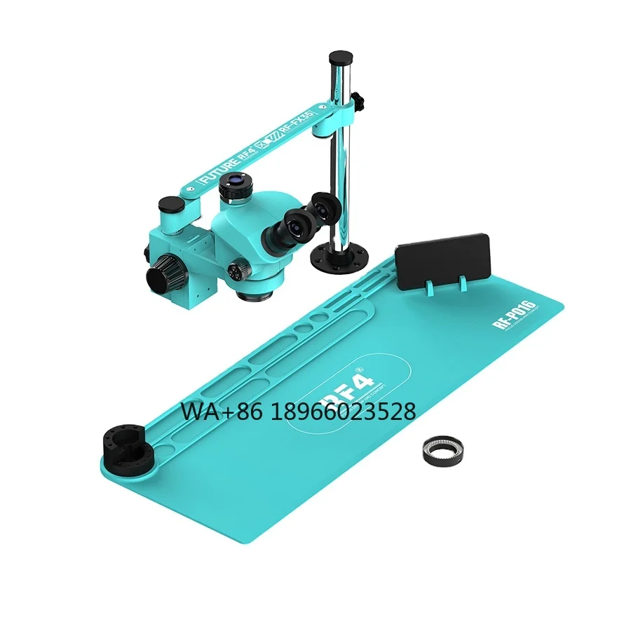 

RF4 Microscope with Trinocular RF-FX35A 7-50X HD Eyepiece Free Swing Fixed Bracket 220V 110V Warranty Maintenance Motherboard