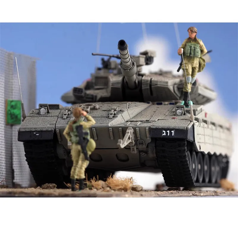 1:72 رسمت نموذج ثلاثية الأبعاد الطباعة الراتنج 2 قطعة الجنود المدرعة الإسرائيليين لتقوم بها بنفسك المشهد ملحق عمل الشكل جمع العرض