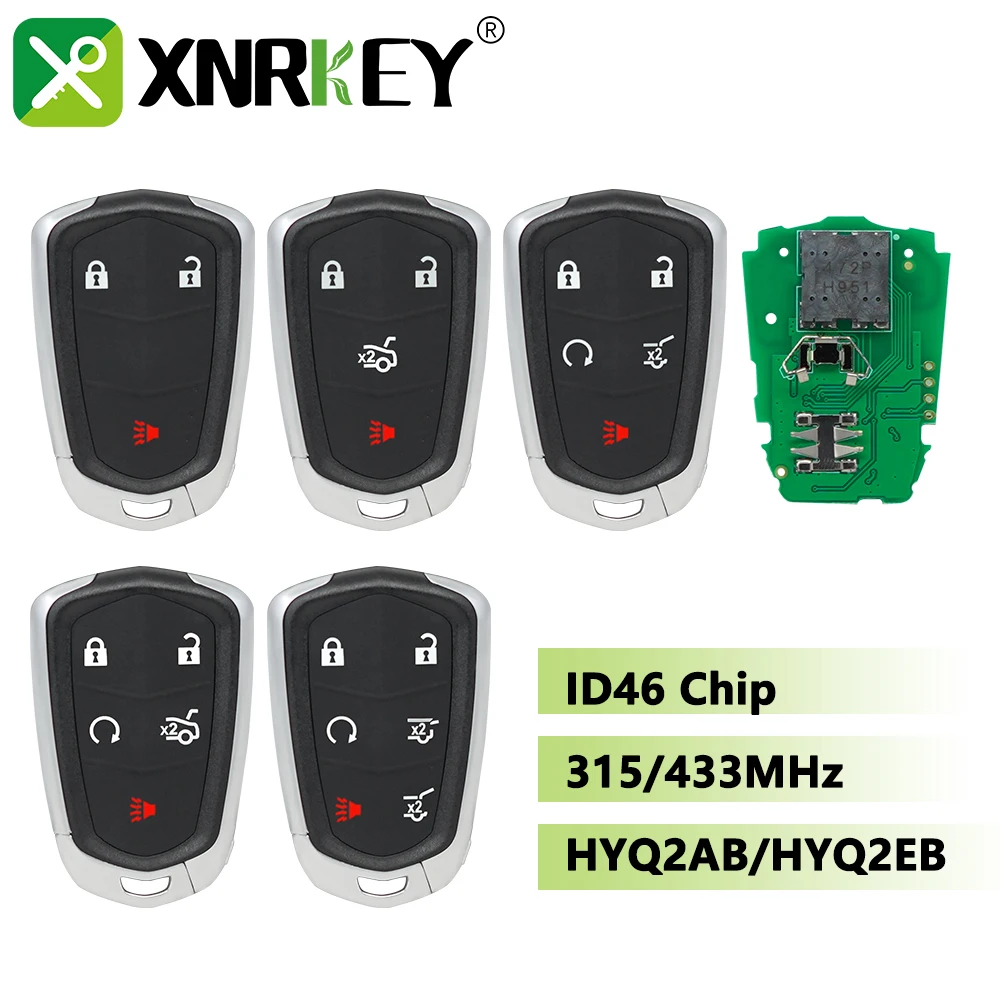 

BEST KEY Smart Remote Key 2+1/3+1/4+1/5+1 Buttons 315MHz HYQ2AB ID46 Chip Keyless For Cadillac ATS CTS 17-2019 XTS CT6 XT5 SUV