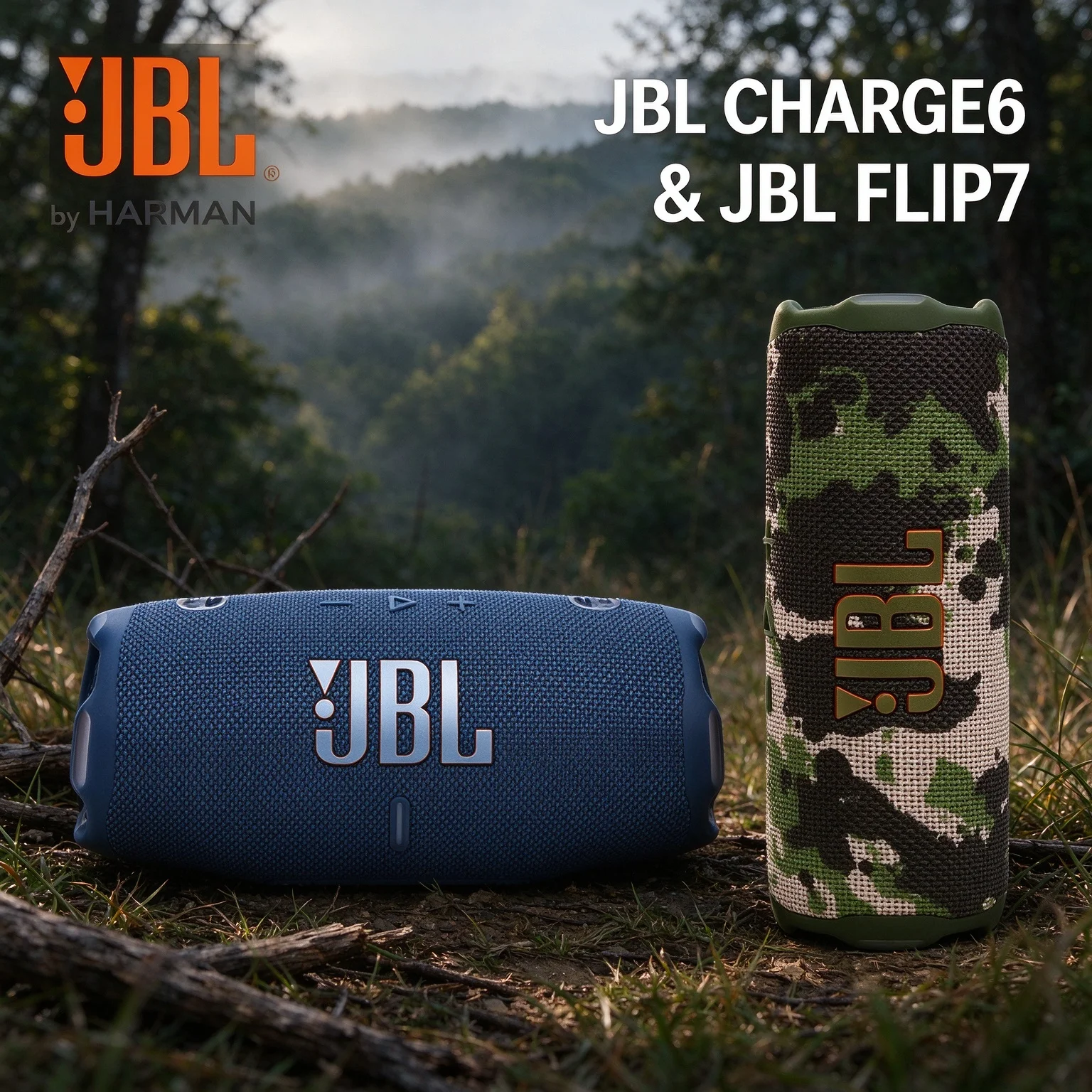 JBL CHARGE6 & FLIP7 Portable Bluetooth Speaker Auracast Long Playtime Travel Party IP68 Waterproof Stereo Sound Speaker