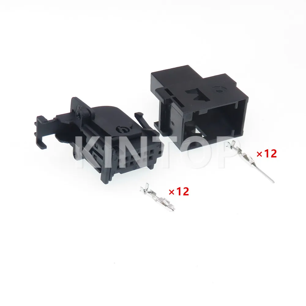 1 Set 12 Pins 1379096-3 AC Assembly Male Female Unsealed Plug 0.6 Series Car Power Amplifier Electric Wire Socket For VW Porsche
