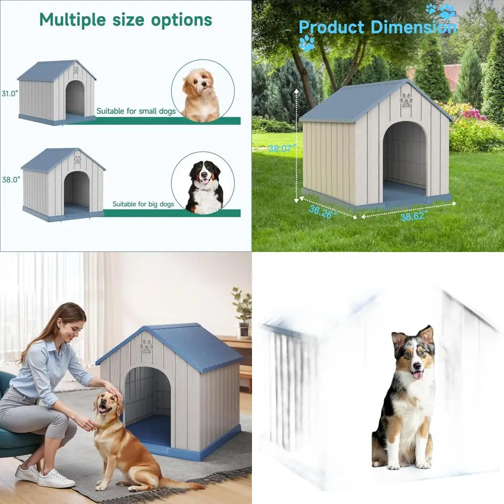 

Всепогодный домик для собак (от маленьких до крупных) – укрытие для дома и улицы с легкой очисткой и быстрой установкой