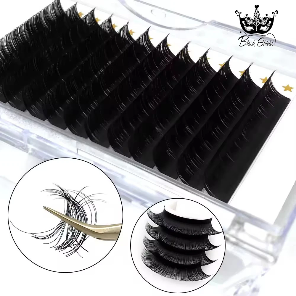 0.01 0.05mm Dark Matte 12 rows Volume Lashes Tray C CC D DD 8-23mm Individual Eyelash Silk Eyelash Extensions Professional Silk