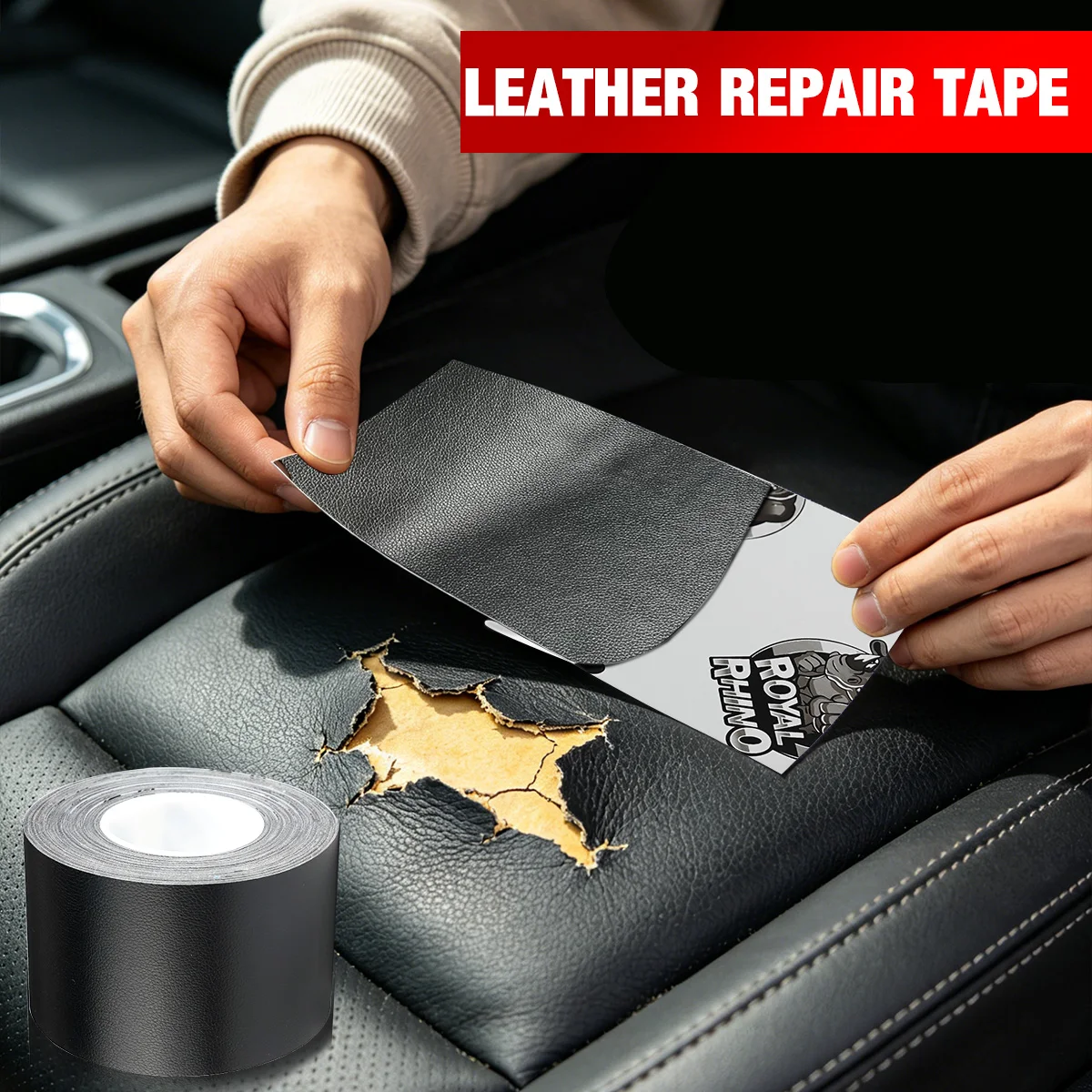 Selbstklebendes Leder-Reparaturband DIY Schwarzes Reparaturband für Sofa Autositze Handtaschen Jacken Möbel Lederflicken