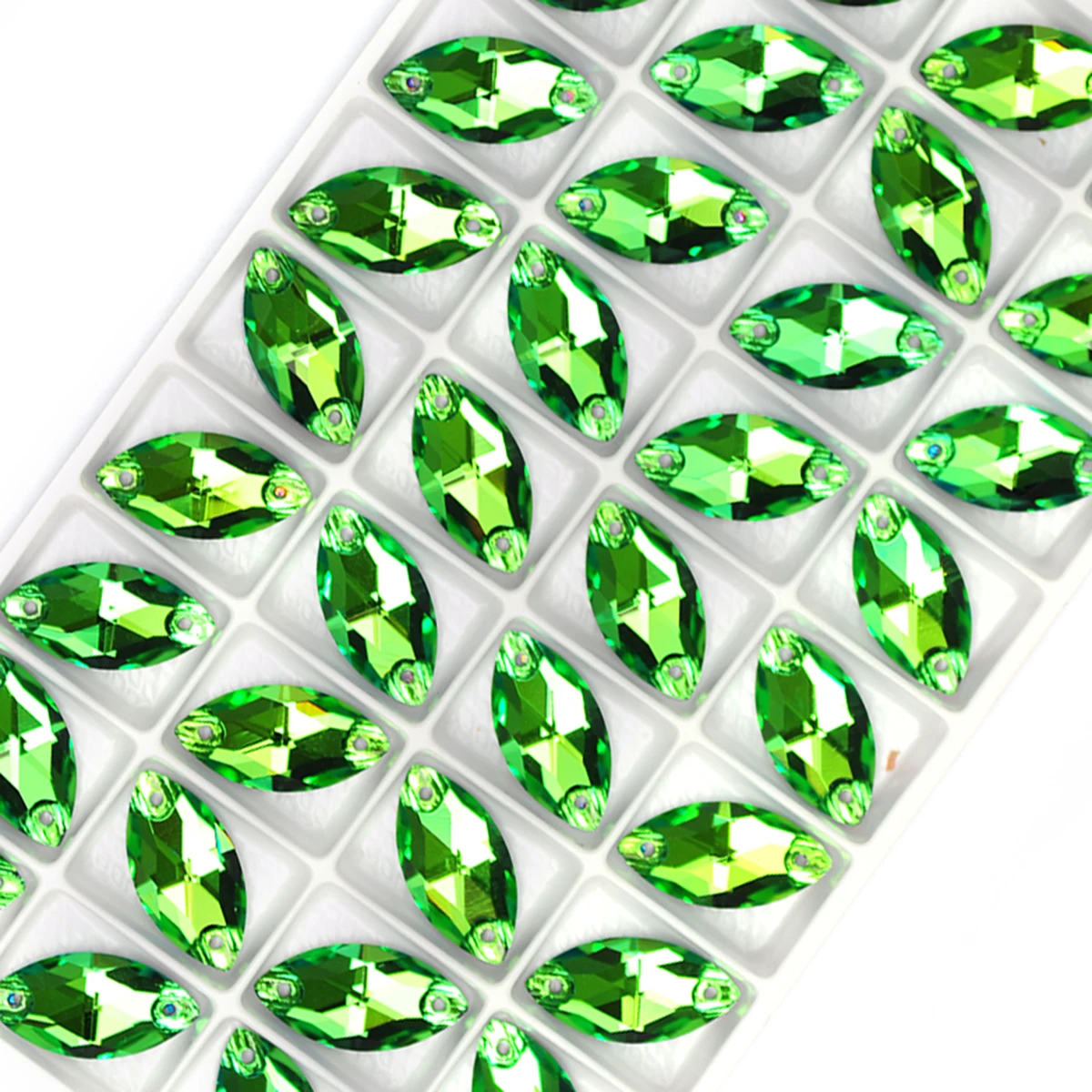 YANRUO 3223 Navette peridoto cucire su strass cristallo verde pietra cristalli di vetro strass Flatback cucito cucito