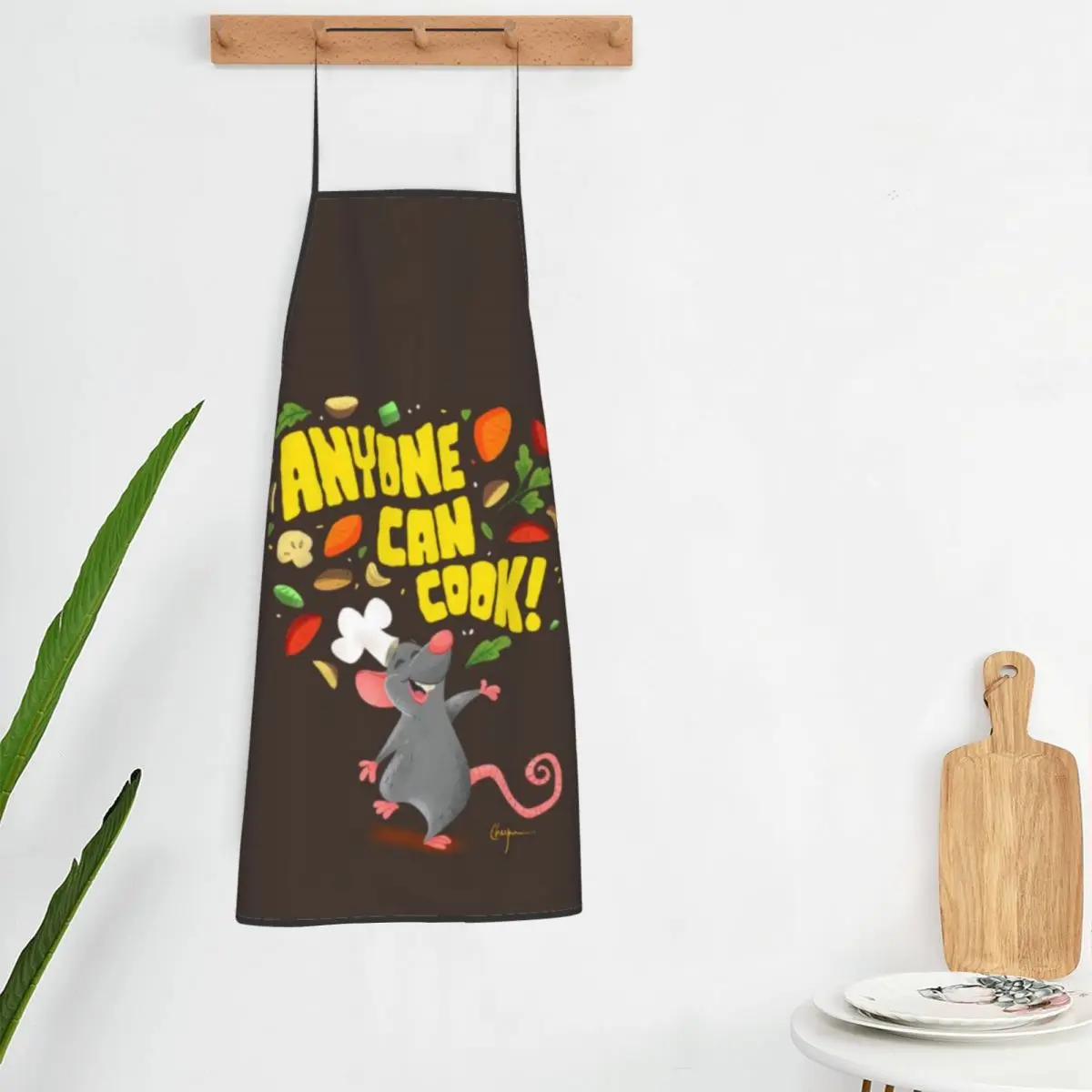 Custom Funny Ratatouille Remy Chef Anime Bib Apron Men Women Unisex Kitchen Chef Tablier Cuisine for Cooking Baking Painting