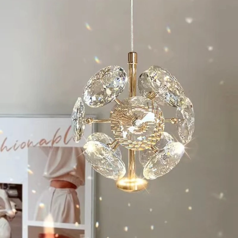 

Современная люстра из чистого хрусталя, прикроватная маленькая роскошная хрустальная настенная лампа, коридор, потолочный светильник, украшение для бара, благородные лампы