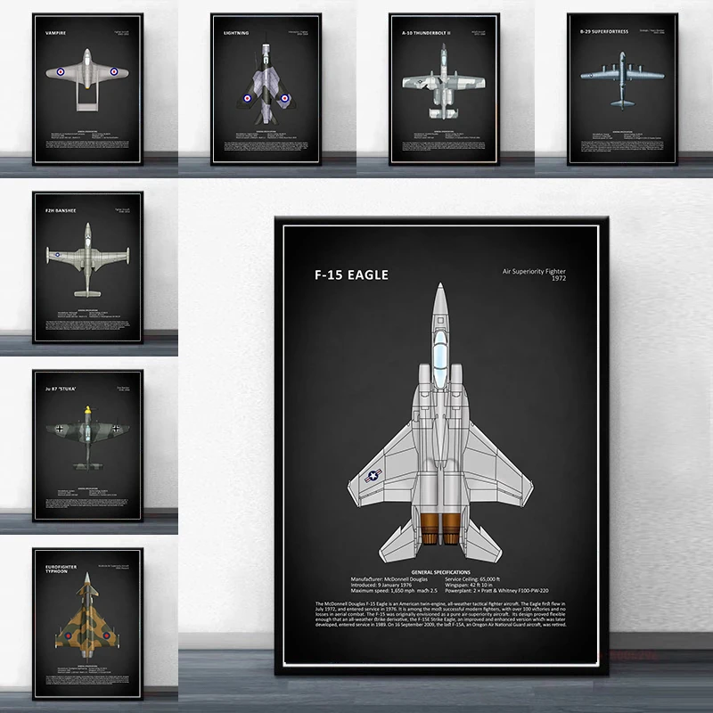 Eurofighter Typhoon The Lancaster Bomber Poster Printing, Hanging Picture Home Decoration Wall Art, Modern Mural Frame