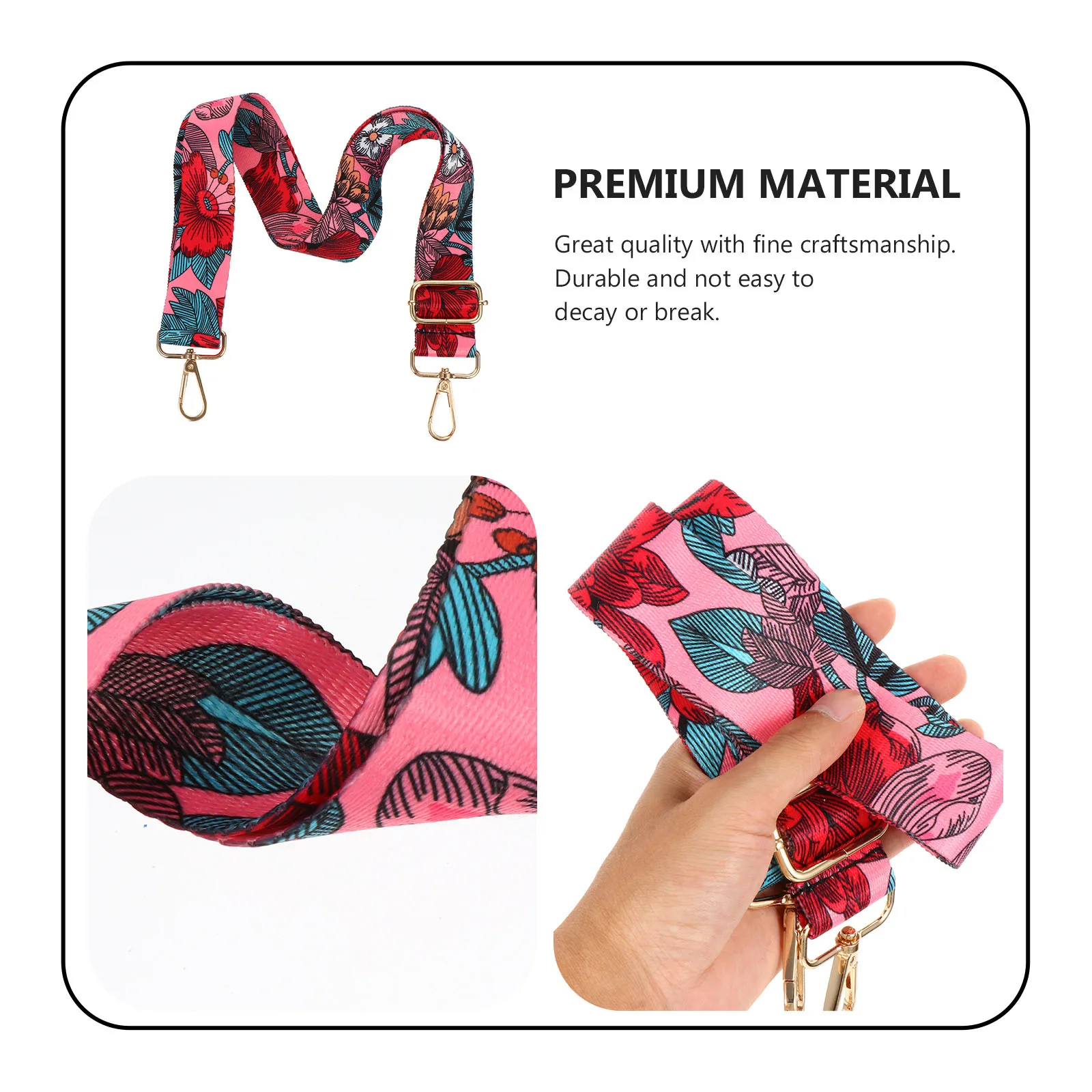 Correa de hombro ancha DIY, repuesto ajustable de estilo étnico para bolso cruzado, accesorio portátil multiusos, 1 Uds.