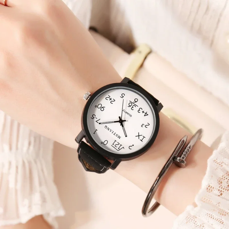 Korean Female Student Simple Large Dial Personality Trend Couple Watch Female Fashion Harajuku Style Quartz Watch Male Watch