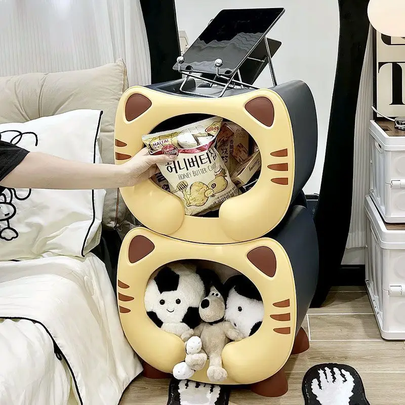 Modern Luxury Cartoon Cute Trendy Bedside Table Bedroom Bedside Table Toy Storage Nightstands Living Room Home Furniture