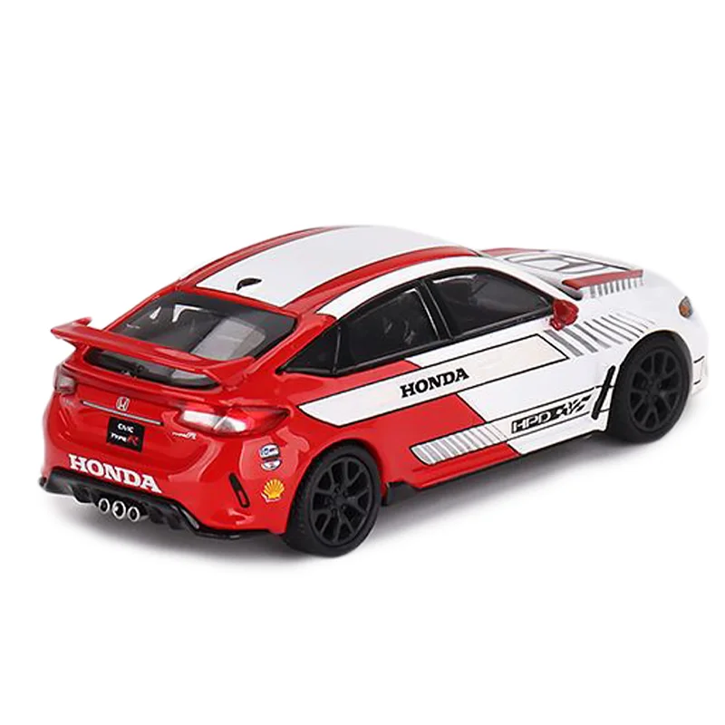 Minigt Schaal 1/64 Honda Civic Type R #2 2023 Tempo Auto Wit Legering Motorvoertuig Diecast Metalen Model Geschenken