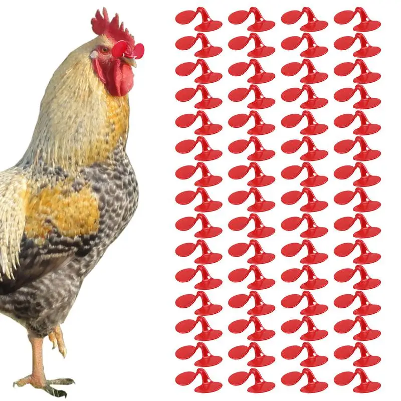 20 Lunettes Anti-picotage Poulets – Plastique Rouge, Empêche Cannibalisme & Picage