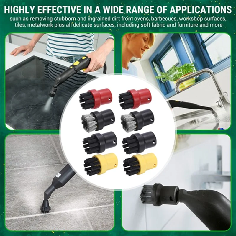 YCOC-8PCS escovas redondas de limpeza a vapor substituição forkarcher sc1/sc2/ctk10/sc3/sc4/sc5/sc7 peças de limpeza a vapor
