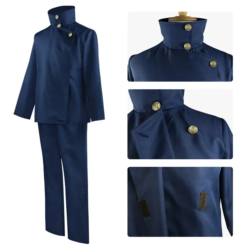 Disfraz de Cosplay de Fushiguro Megumi, Peluca de Anime Jujutsu Kaisen, Pelucas de Cosplay de Fushiguro Megumi, Pantalones y Top, Disfraces de Halloween para Hombres y Mujeres