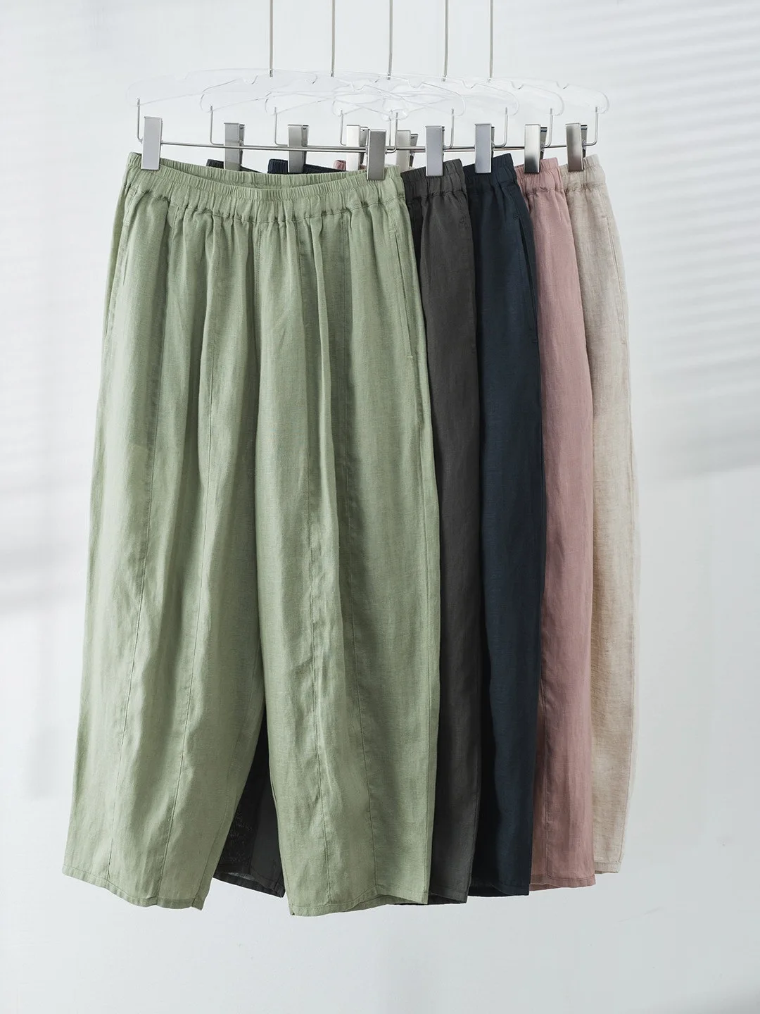 Dave&di Lightweight And Loose Carrot Pants Washed With Linen Comfortable And Casual Loose Fit Cropped Pants For Women