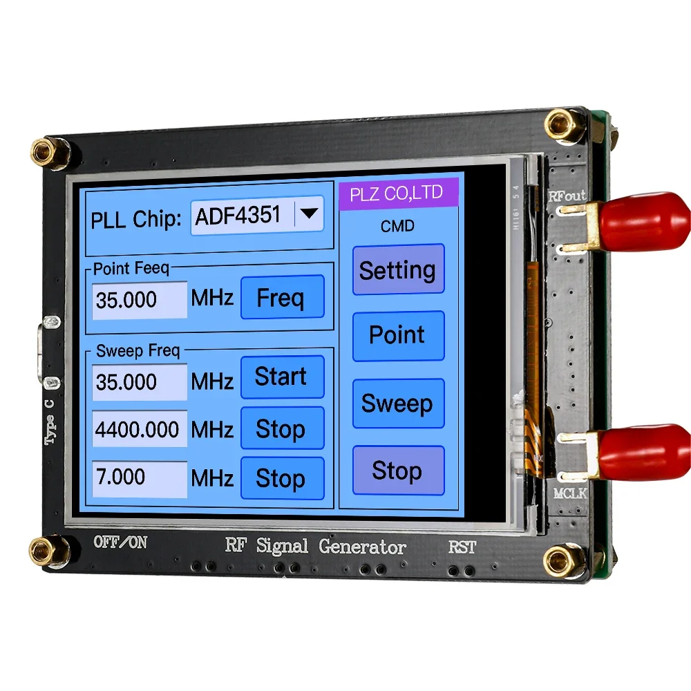 

ADF4351 35M-4.4G RF Signal Generator Frequency Counter PLL Sweep Signal Source Module Touch Screen 2.2-4.4G fundamental wave