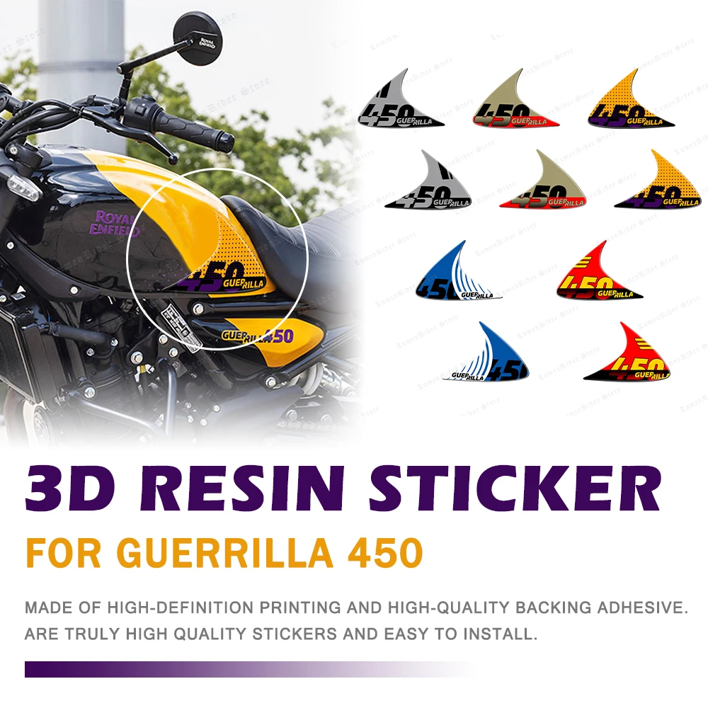 

3D Resin Motorcycle Fuel Tank Pad Motorcycle Tank Side Protector Sticker kit Decal Accessories Waterproof for Guerrilla 450