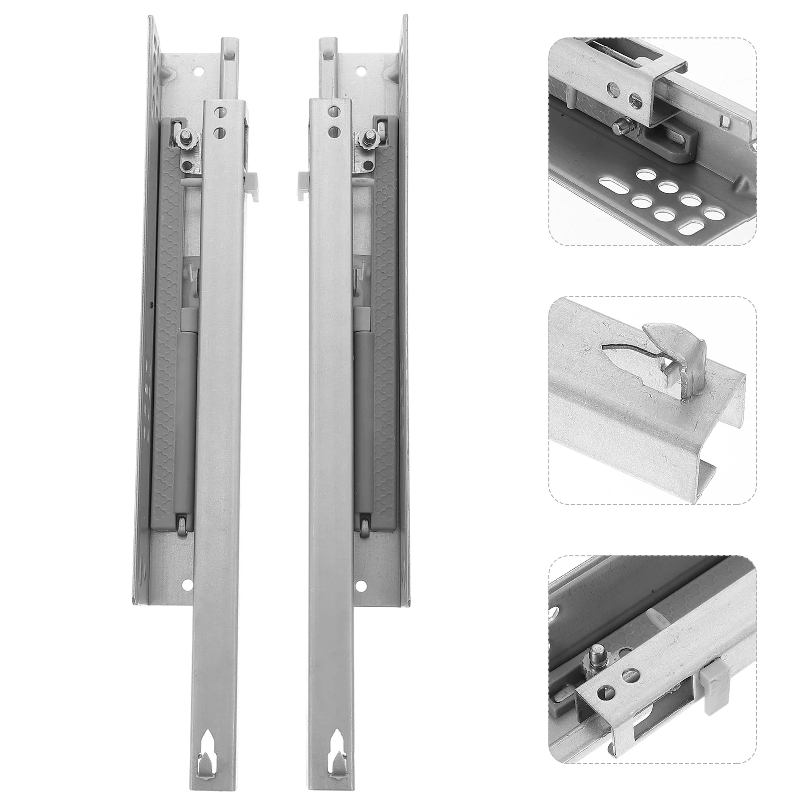

2pcs Undermount Drawer Slides Heavy Duty Full Extension Soft Close Damping Buffer Corrosion Resistant Cabinet Drawer Rails For
