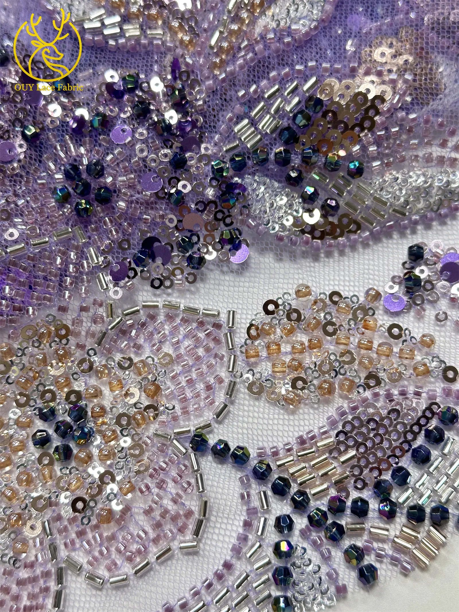 Grüner, luxuriöser, schwerer Perlenstoff 2026, hochwertiger afrikanischer Pailletten-Mesh-Spitzenstoff, geeignet für Damen-Hochzeitsfeiern – Detail 21