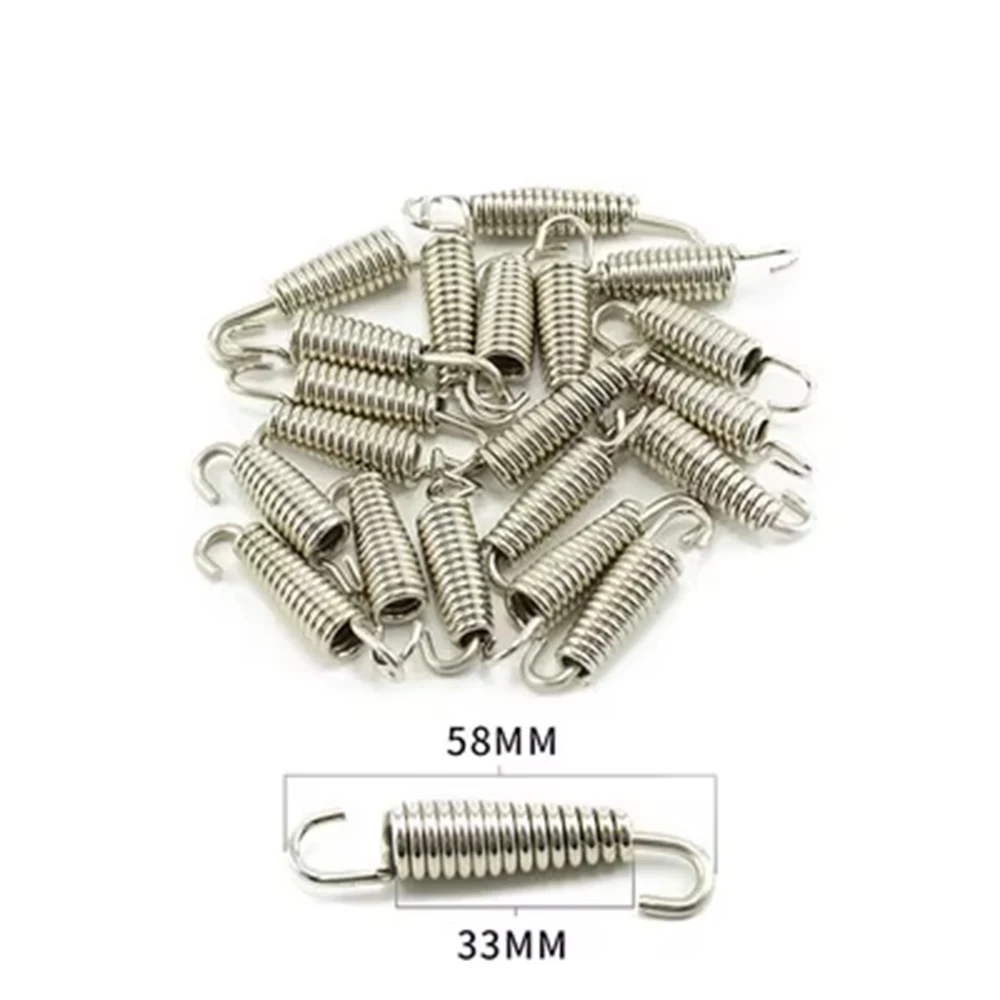 slip-on 2PC Universal Motorcycle Exhaust Spring Hooks Stainless Steel Exhaust Front Middle Link Pipe Rotatable Metal Springs