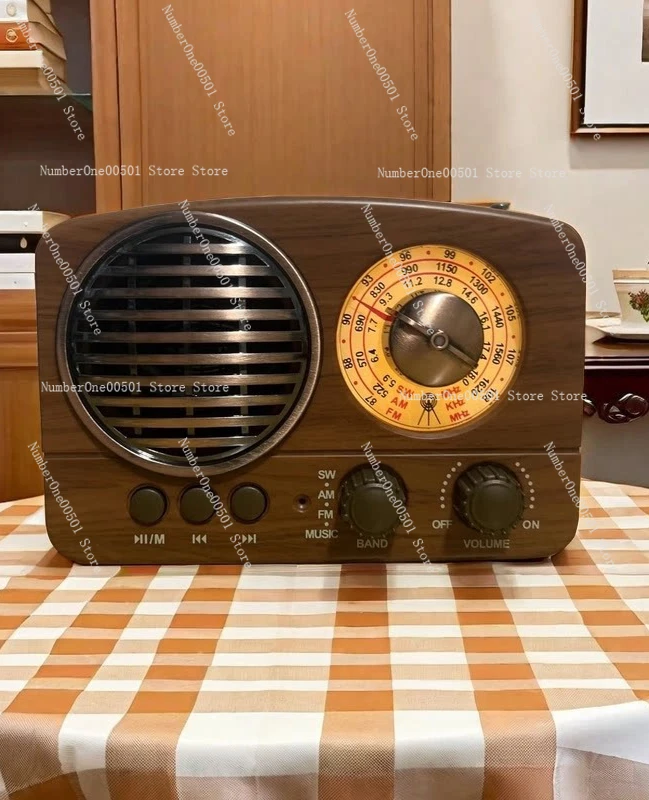 US Retro Full Band Radio AM FM SW Portable Bluetooth Speaker  Card MP3 Player Vintage Home Decor